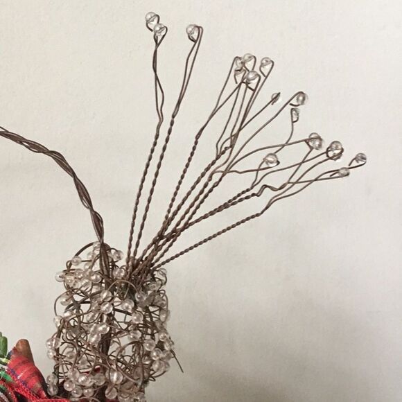 Reindeer Christmas oval basket with handle gift basket decor decoration rustic - Picture 2 of 6